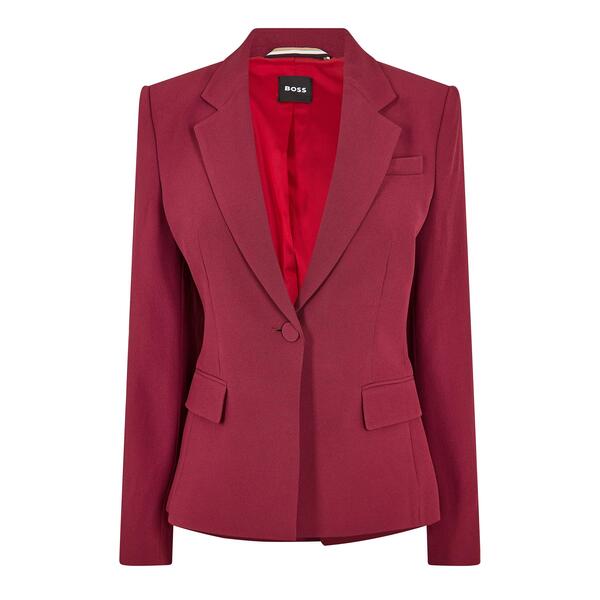 ボス レディース アウター ジャケット・ブルゾン Boss Women's Janerani1 Formal Jacket Dark Red レッド