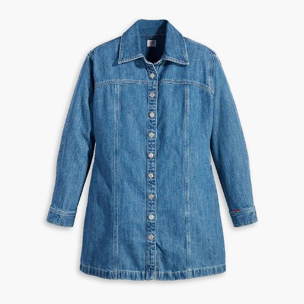 リーバイス レディース トップス シャツ デニム Levis Women'shay Denim Old Blue Shirt Dress Old 517 Blue ブルー