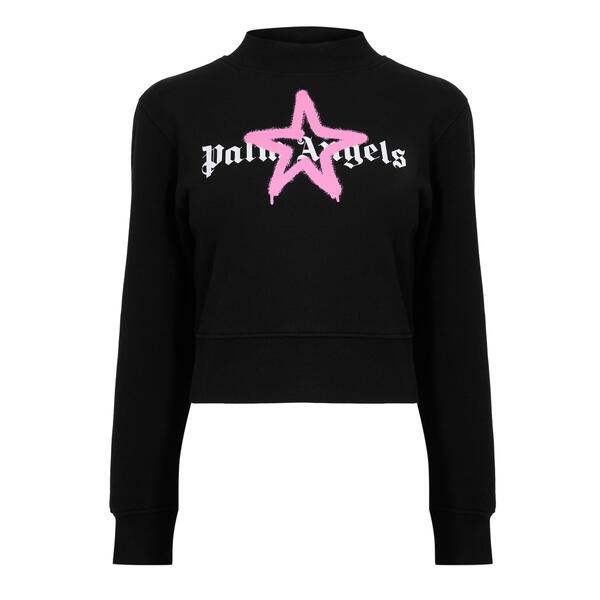 パーム・エンジェルス レディース トップス Tシャツ Palm Angels Women'star Crew T-Shirt Black Pink ブラック｜ReVida 店