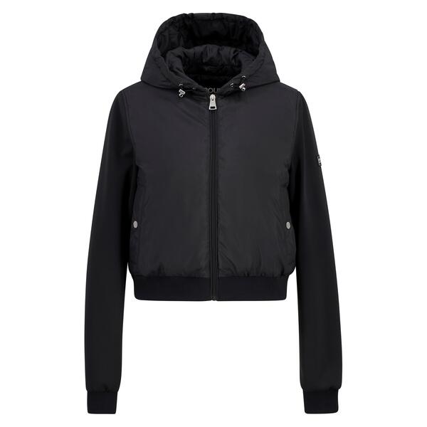 バブアー レディース アウター パーカー・スウェット キルティング シャツ Barbour International Womens Equinox Quilted Sweatshirt Black ブラック｜ReVida 店