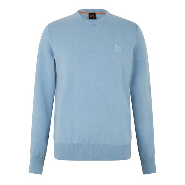 ボス メンズ アウター ニット・セーター Boss Men's Kanovano Crew-neck Jumper Pastel Blue ブルー｜ReVida 店