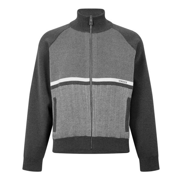 ヴェルサーチ メンズ アウター 上衣・上衣 編み物 Versace Knitrk Jkt 錫62 Medium Grey 薄墨色