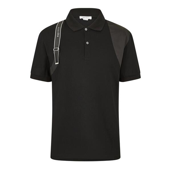 アレキサンダー・マックイーン メンズ トップス ポロシャツ Alexander McQueen Men's Alex Harnesshort Sleeve Polo Shirt Black ブラック|ReVida 店