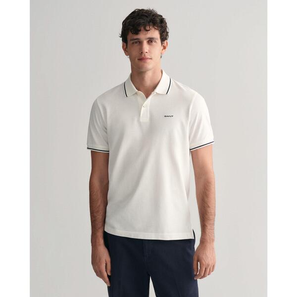 ガント メンズ トップス ポロシャツ Gantipped Pique Polo Shirt White 110 ホワイト|ReVida 店