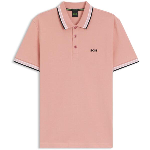 ボス メンズ トップス ポロシャツ コントラスト Boss Men's HBG Paddy Polo Shirt with Contrastipping Pink 686 ピンク