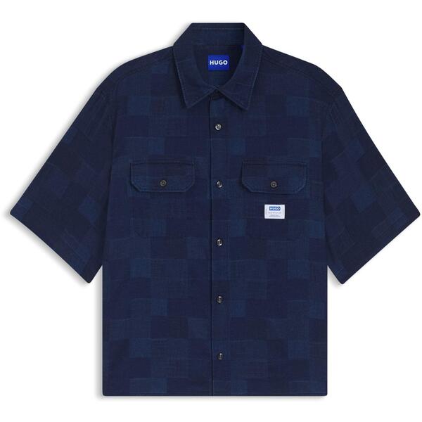 フューゴ メンズ トップス シャツ Hugo Ekyno Shirt Sn63 Blue 407 ブルー