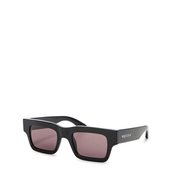 アレキサンダー・マックイーン メンズ 佩び物 サングラス・アイウェア Alexander McQueen Alex S Rectangle Sun 錫00 Black 黒いこと
