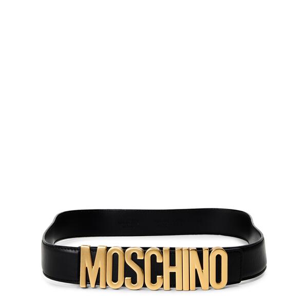 モスキーノ メンズ アクセサリー ベルト レザー Moschino Leather Belt Black ブラック
