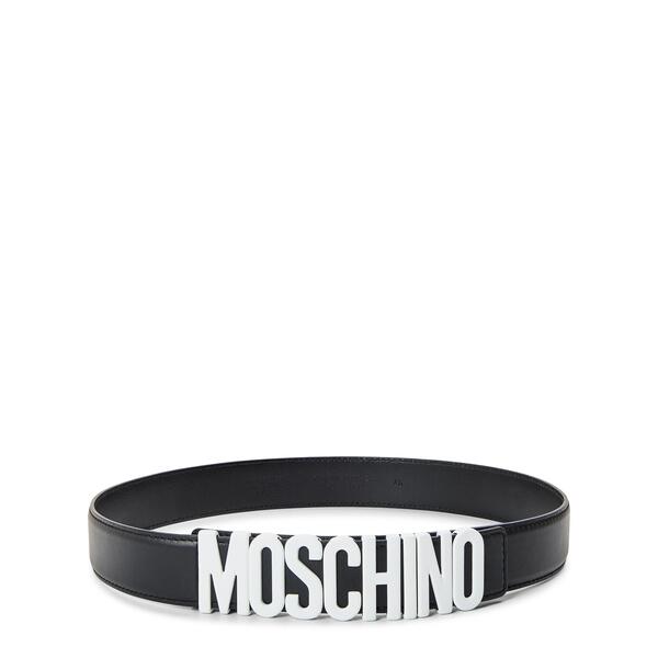モスキーノ メンズ アクセサリー ベルト レザー Moschino Leather Belt Black ブラック 32,370円