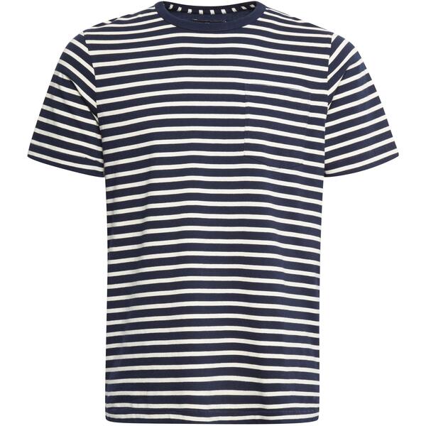 フレンチコネクション メンズ トップス Tシャツ French Connection Odd Stripe Mix T-Shirt Marine ストライプ