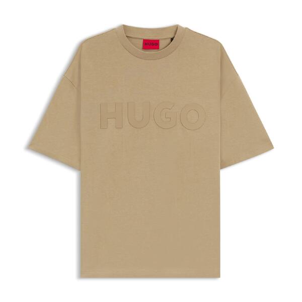 フューゴ メンズ トップス Tシャツ オーバーサイズフィット Hugo Dinkee Oversized Fit-Shirt Beige ベージュ|ReVida 店