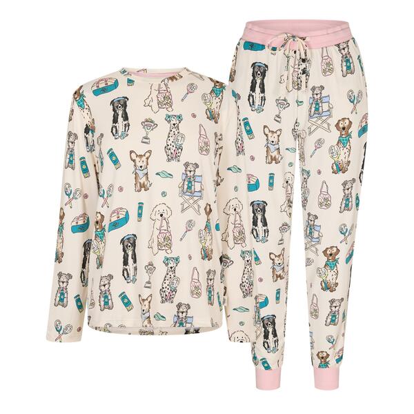 チェルシーピア レディース アンダーお召しもの ナイト爵お召しもの Chelsea Peers Classic Pyjama Setennis Dogs ナイトウェア・ルームウェア-パジャマ