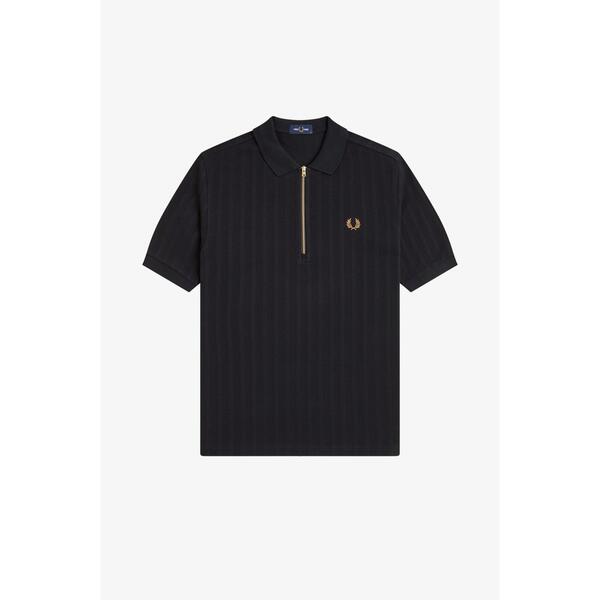 フレッドペリー メンズ トップス ポロシャツ Fred Perry Fred Pique Strpolo Sn62 Blk/Gld 102