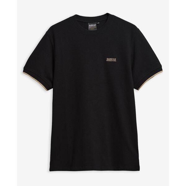 バブアー メンズ トップス プルオーバー Barbour International Mens Eamon Pique T-Shirt Black BK11 黒いこと