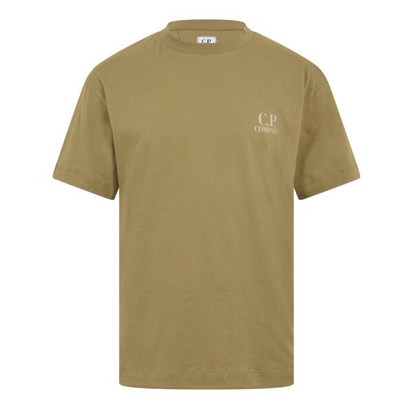 シーピーカンパニー メンズ トップス Tシャツ ロゴ CP Company Double Logo Tee Dried Herb 644
