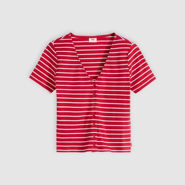 リーヴァイズジーンズ レディース トップス ティーシャツ Levishort Sleeve Striped T-Shirt Red Stripe 赤いこと レディースファッション-トップス-Tシャツ・カットソー