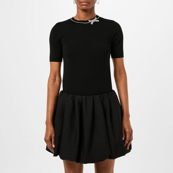 ヴァレンティノ レディース アウター ニット・セーター ウール 刺繍 Valentino Women's Embroidered Wool Fitted Top Nero