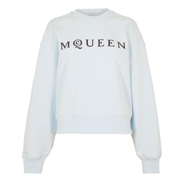 アレキサンダー・マックイーン レディース アウター パーカー・スウェット プルオーバー ロゴタイプ Alexander McQueen Women\u0027s Alex Logo Crew Sweatshirt Ice Blue 青碧