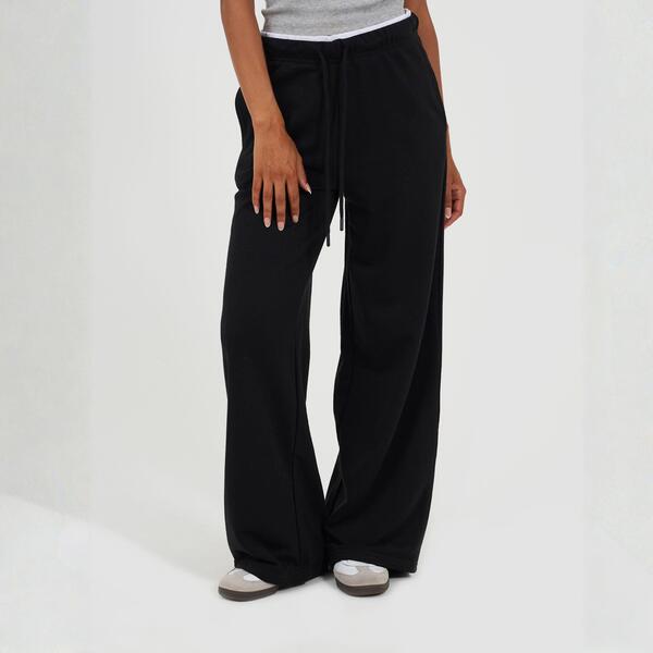 ブレーブソウル レディース ボトムス カジュアルパンツ ワイドレッグ コントラスト Brave Soul BS Womens Wide Leg Jogger with Contrast Double Waistbandetail Black/White ホワイト