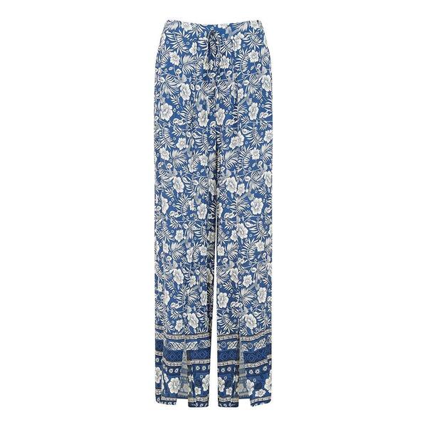 ユミキム レディース ボトムス カジュアルパンツ リラックスフィット フラワー柄 フラワー Yumi Blue Floral Borderelaxed Fitrousers Blue ブルー