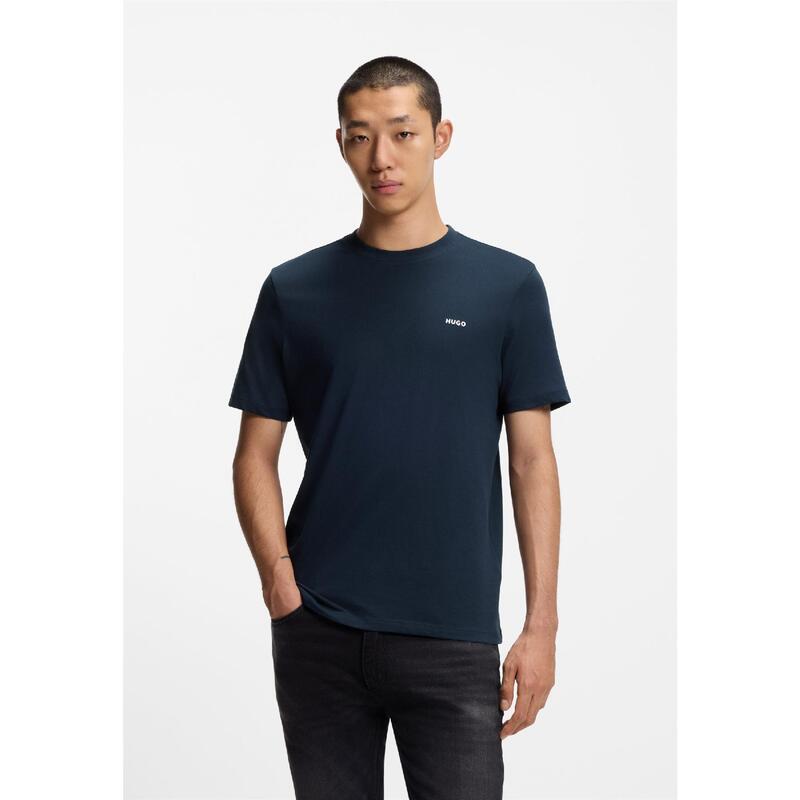 フューゴ メンズ トップス Tシャツ プリント ロゴ Hugo Dero222 Logo Print-Shirt Dark Blue ブルー