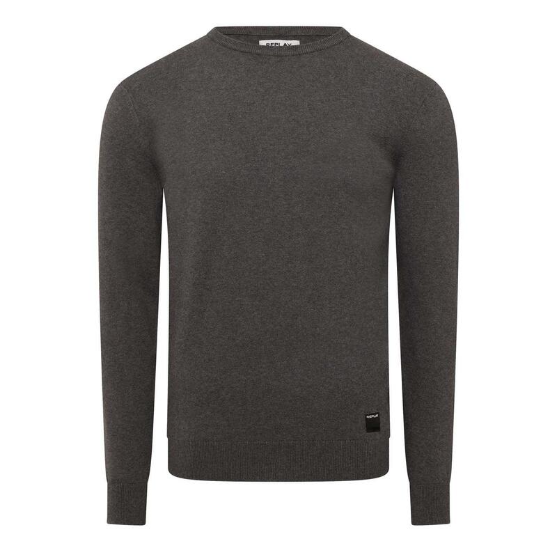リプレイ メンズ アウター パーカー・スウェット クルーネック シャツ ニット Replay Knitted Crewneck Sweatshirt Grey グレー｜ReVida 店