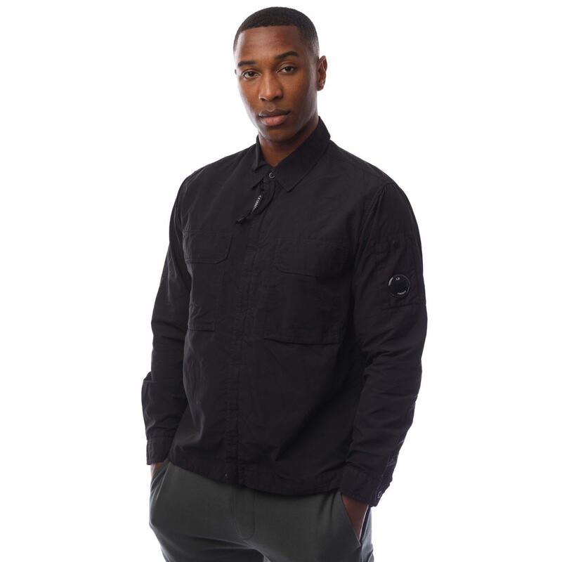 シーピーカンパニー メンズ トップス シャツ ナイロン CP Company Flatt Nylon Lens Overshirt Black ブラック