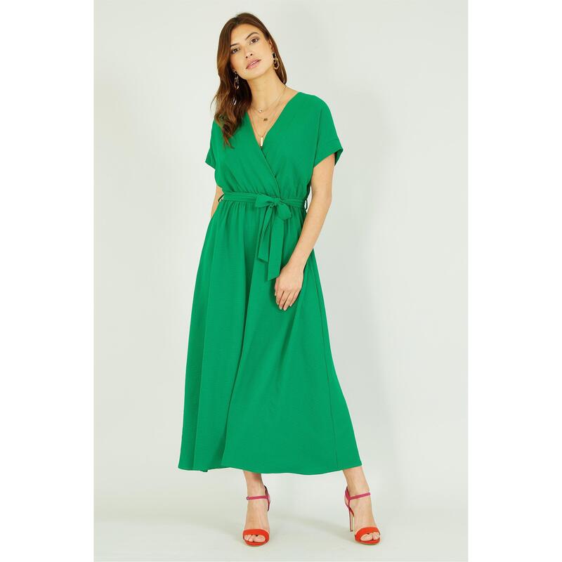 メラロンドン レディース トップス ワンピース ミディ Mela London Green Kimono Sleeve Midi Dress Bright Green グリーン