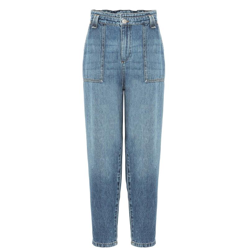 位相角・八つ レディース ボトムス ジーンズズボン下 Phaseight Nadina Paper Bag Waist Jean Mid Wash