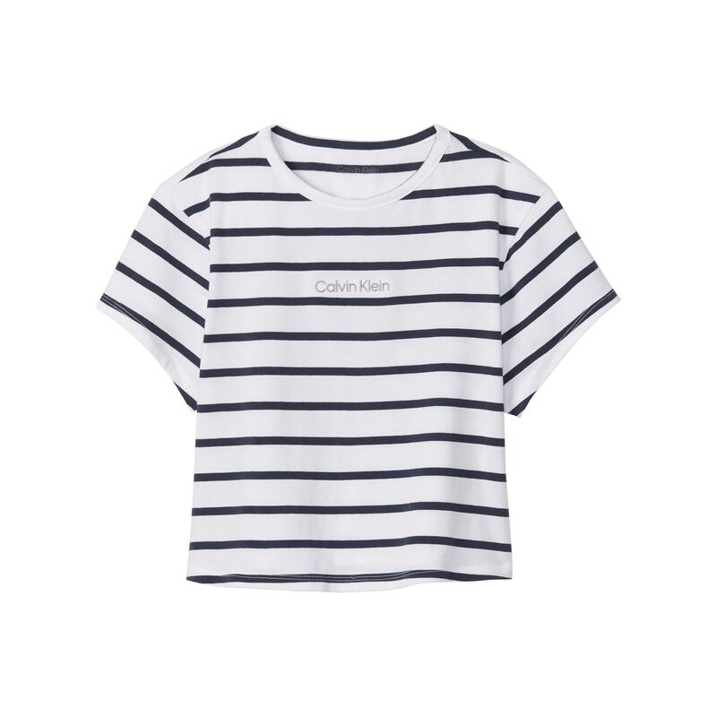 カルバンクライン レディース トップス Tシャツ Calvin Klein Calvin Str Baby Tee Ld62 Black/White ホワイト