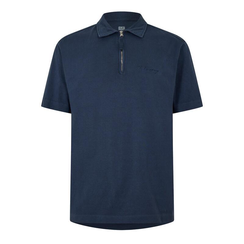 シーピーカンパニー メンズ トップス ポロシャツ CP Company CP Zipolo Sn62 Mid Navy 889 ネイビー｜ReVida 店