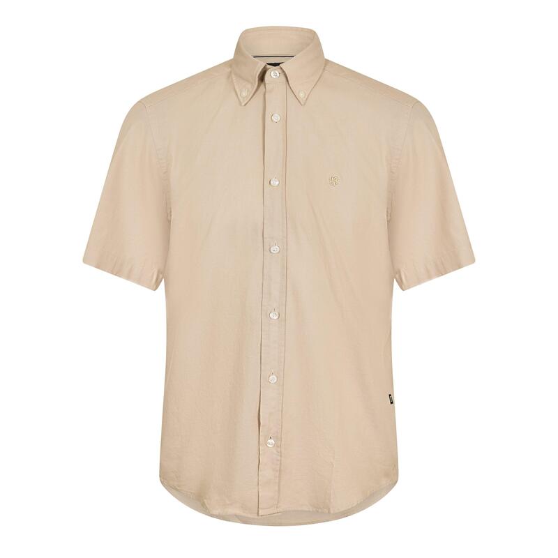 ボス メンズ トップス シャツ Boss Mens BOSS BLACK Liam Short Sleeve Buttoned Shirt Beige 286 ベージュ|ReVida 店