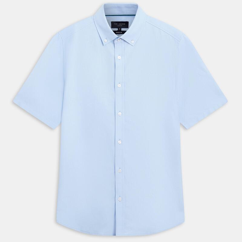 テッドベーカー メンズ トップス シャツ オックスフォード Ted Baker Ted Baker SS Reg Fit Oxford Shirt Lt-Blue ブルー