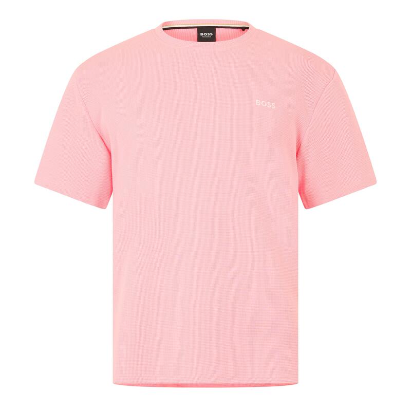 ボス メンズ トップス Tシャツ Boss Mens BOSS Bodywear Waffle T-Shirt with Structuredesign Pink 685 ピンク