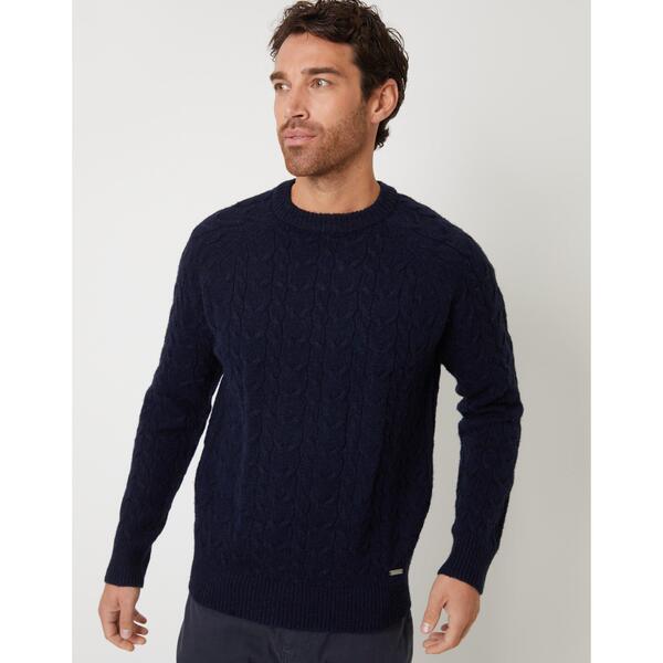スリードベア メンズ アウター ニット・セーター Threadbare Men's Monton Cable Crew Knit Jumper Navy ネイビー