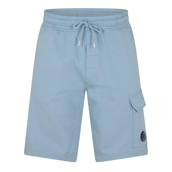 シーピーカンパニー メンズ ボトムス カジュアルパンツ ショートパンツ フリース CP Company Men's Micro Lens Fleece Jogger Shortsilver Blue 809 ブルー|ReVida 店