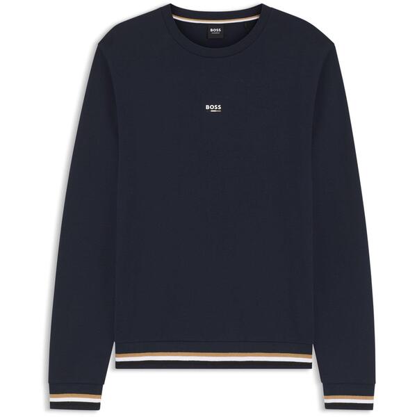 ボス メンズ アウター パーカー・スウェット シャツ Boss Men's Crew Sweatshirt Dark Blue 403 ブルー｜ReVida 店
