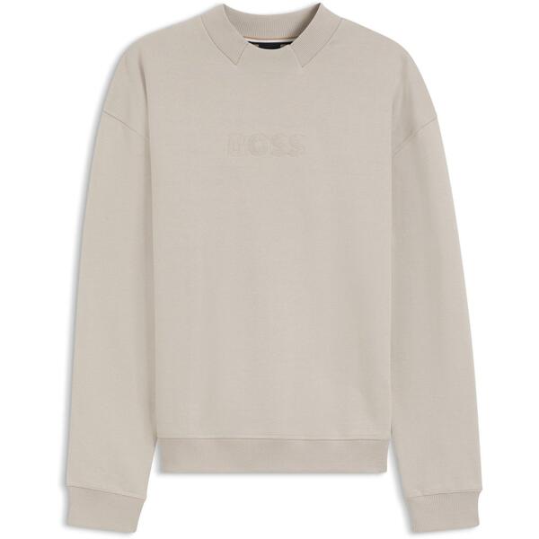 ボス メンズ アウター パーカー・スウェット シャツ Boss Men's Crew Sweatshirt Light Grey 075 グレー｜ReVida 店