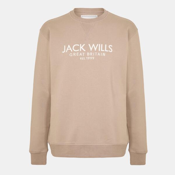 ジャック ウィルス メンズ アウター パーカー・スウェット シャツ ロゴ Jack Wills Belvue Logo Sweatshirt Mens Moon Rock