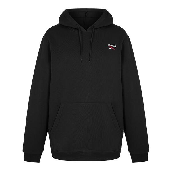 リーボック メンズ アウター パーカー・スウェット ロゴ Reebok Men Identity Smallogoverhead Hoodie Black/White ホワイト