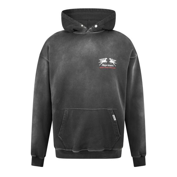 リプレゼント メンズ アウター パーカー・スウェット Represent Men's Overhead Hoodie Stained Black ブラック|ReVida 店