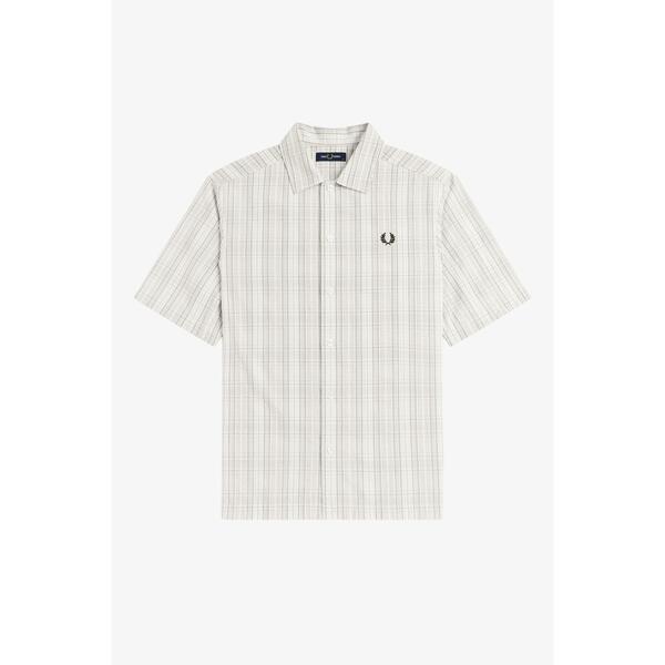 フレッドペリー メンズ トップス シャツ Fred Perry Men Patterned Short Sleeve Shirt Ecru 560 エクリュ