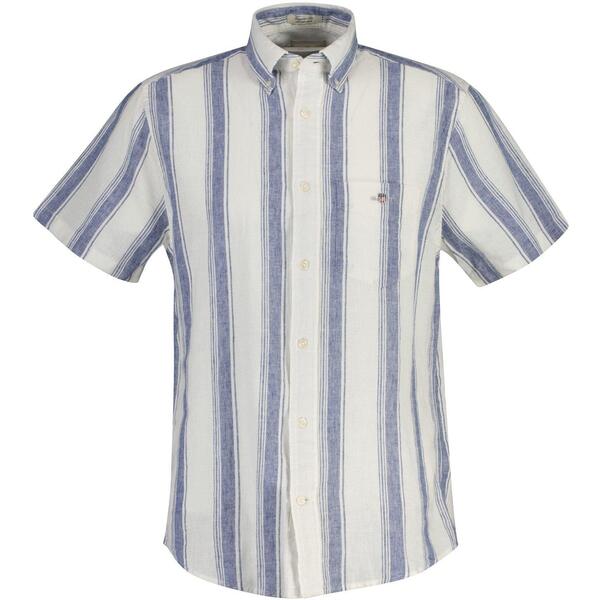 ガント メンズ トップス プルオーバー Gant Men\u0027s Patterned Short Sleeve Shirt Vintge Blue 442 青色 メンズファッション-カジュアルシャツ