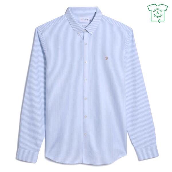 ファーラー メンズ トップス シャツ Farah Men's Long Sleeve Patterned Shirt Sky Blue 468 ブルー 19,225円