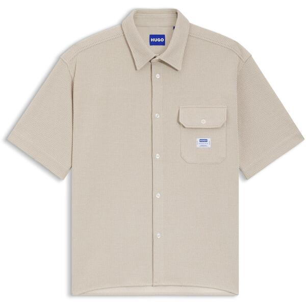 フューゴ メンズ トップス シャツ Hugo Menhort Sleeve Plain Shirt White 121 ホワイト