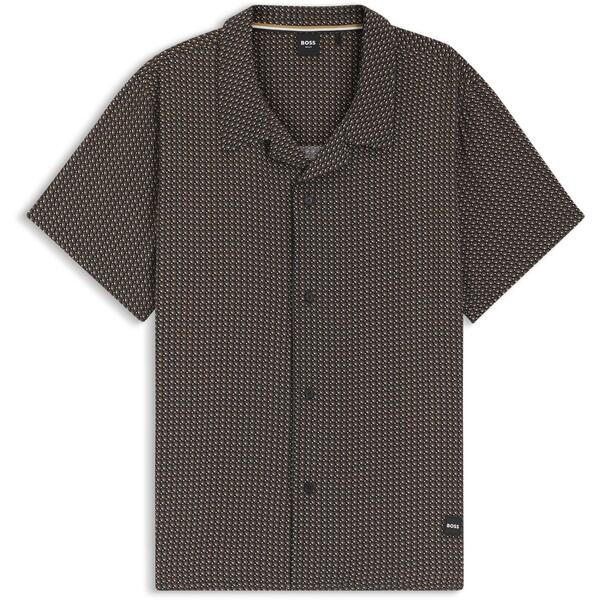 ボス メンズ トップス シャツ Boss Mens BOSS Bodywear Beach Patterned Short Sleeve Shirt Black 005 ブラック