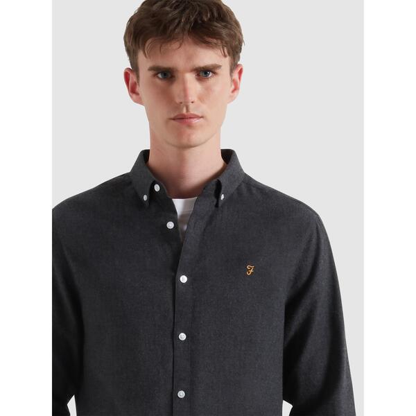 ファーラー メンズ トップス プルオーバー Farah Men\u0027s Milners Long Sleeve Plain Shirt Charcoal 023 濃灰色