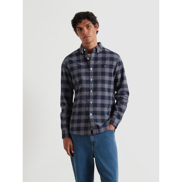 ファーラー メンズ トップス プルオーバー Farah Men\u0027s Brewer OrgChck Long Sleeve Patterned Shirt Yale 996