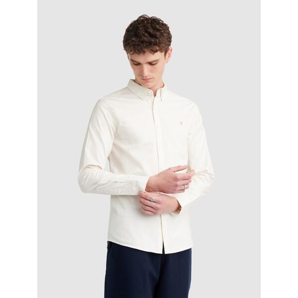ファーラー メンズ トップス プルオーバー オックスフォード Farah Oxford Long Sleeve Shirt Ecru 280 エクリュ