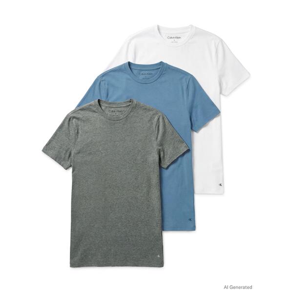 カルバンクライン メンズ トップス Tシャツ Calvin Klein 3 Pack T Shirt White/Blue/Blue ホワイト